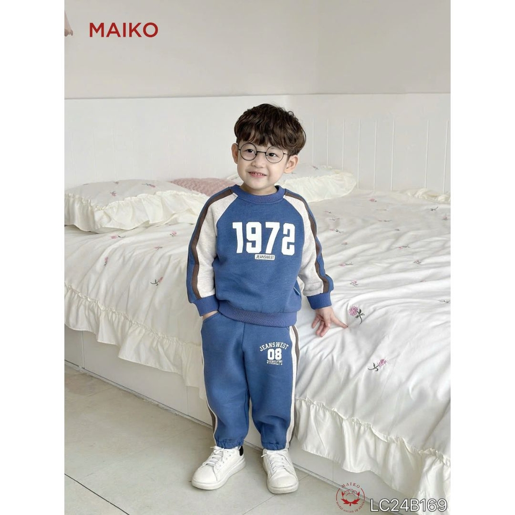 Bộ nỉ bông bé trai thể thao, năng động, phong cách LC24B169