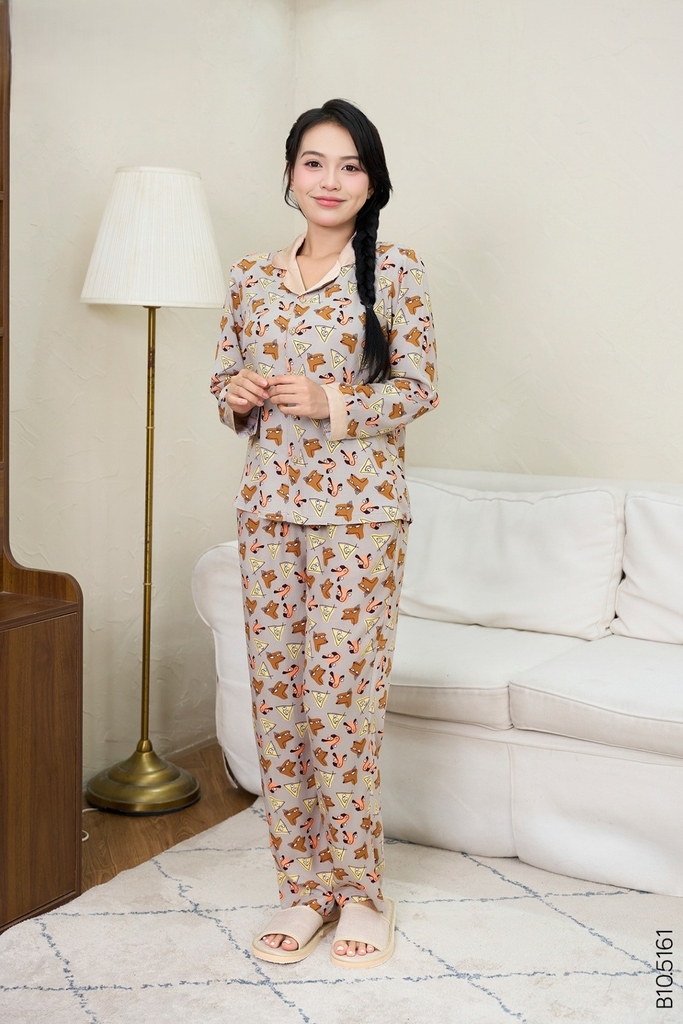 Bộ lanh nữ quần dài áo dài tay B10.5161