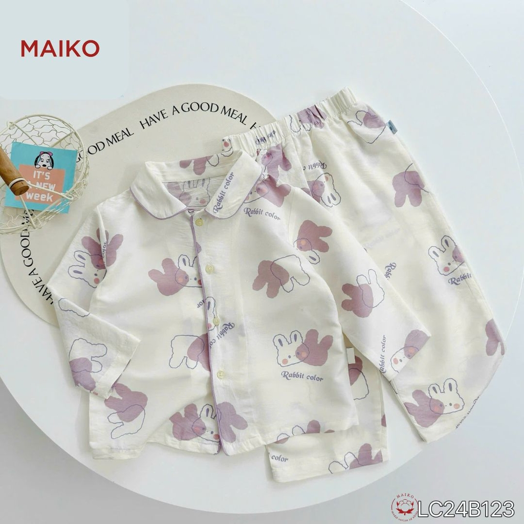 Set pijama đũi xốp họa tiết thỏ đáng yêu LCB123