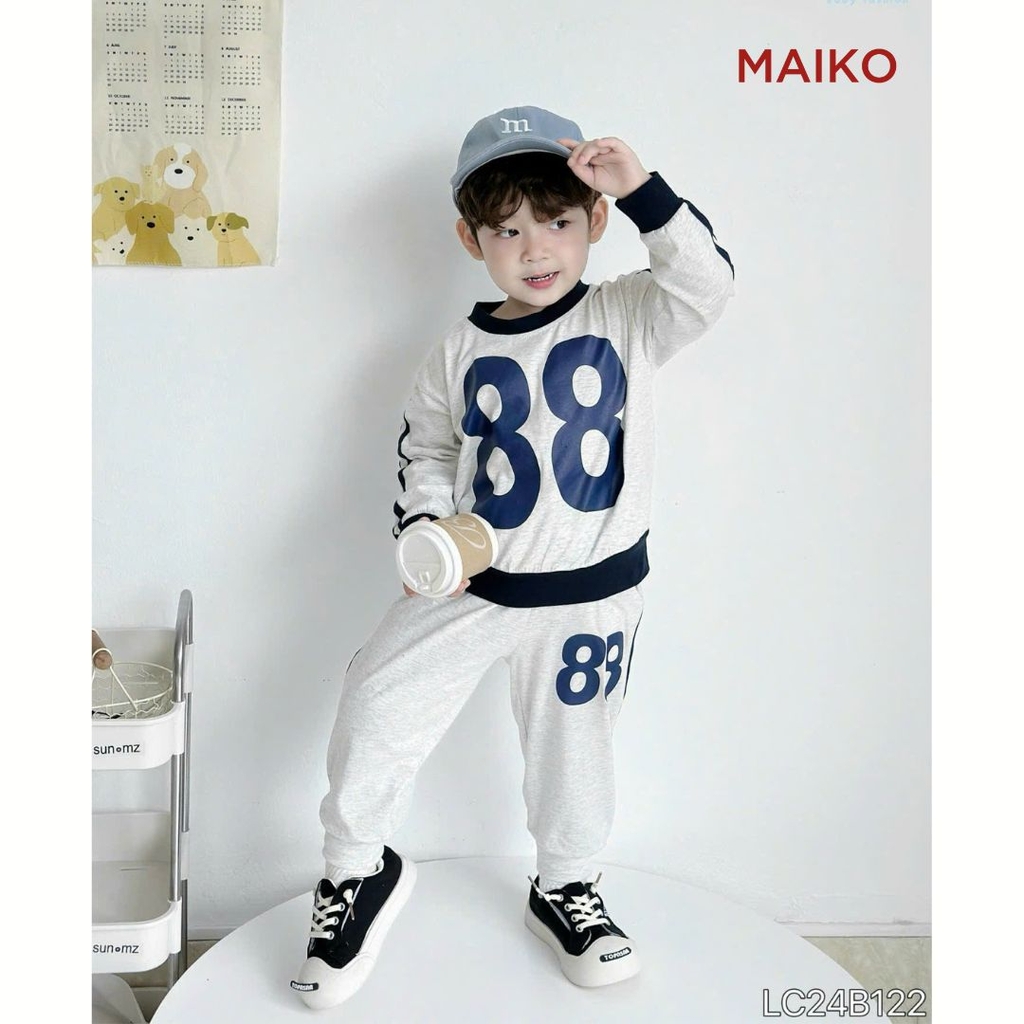 Bộ cotton thể thao số 88 size 80/140