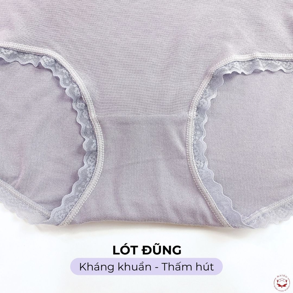 QL nữ cotton sợi tre viền ren freesize 48-65kg NO916