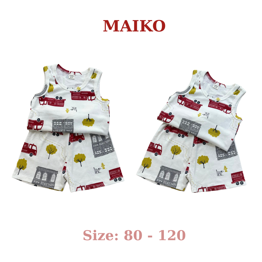 Bộ cotton 3 lỗ họa tiết Bé Trai BLBT2025