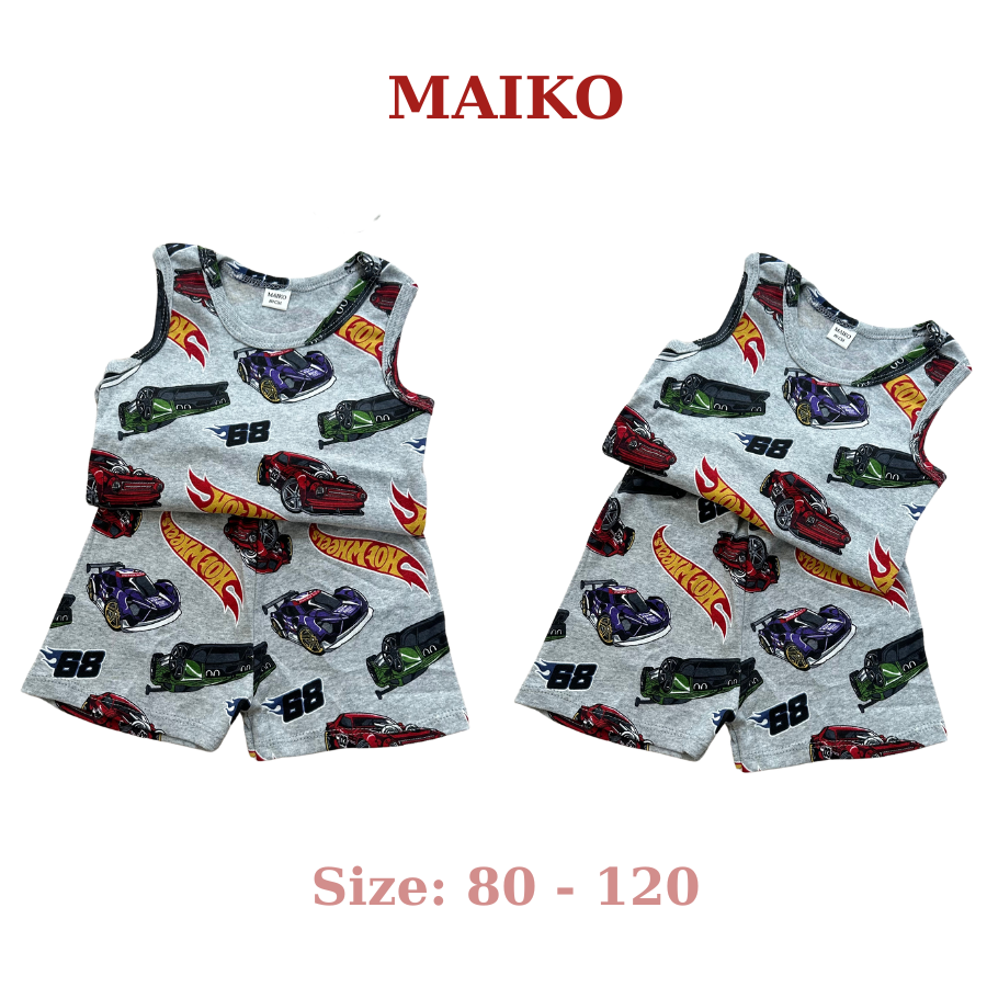 Bộ cotton 3 lỗ họa tiết Bé Trai BLBT2025