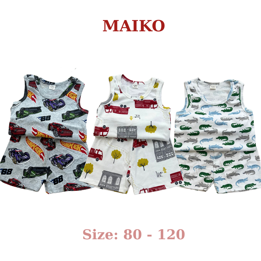 Bộ cotton 3 lỗ họa tiết Bé Trai BLBT2025