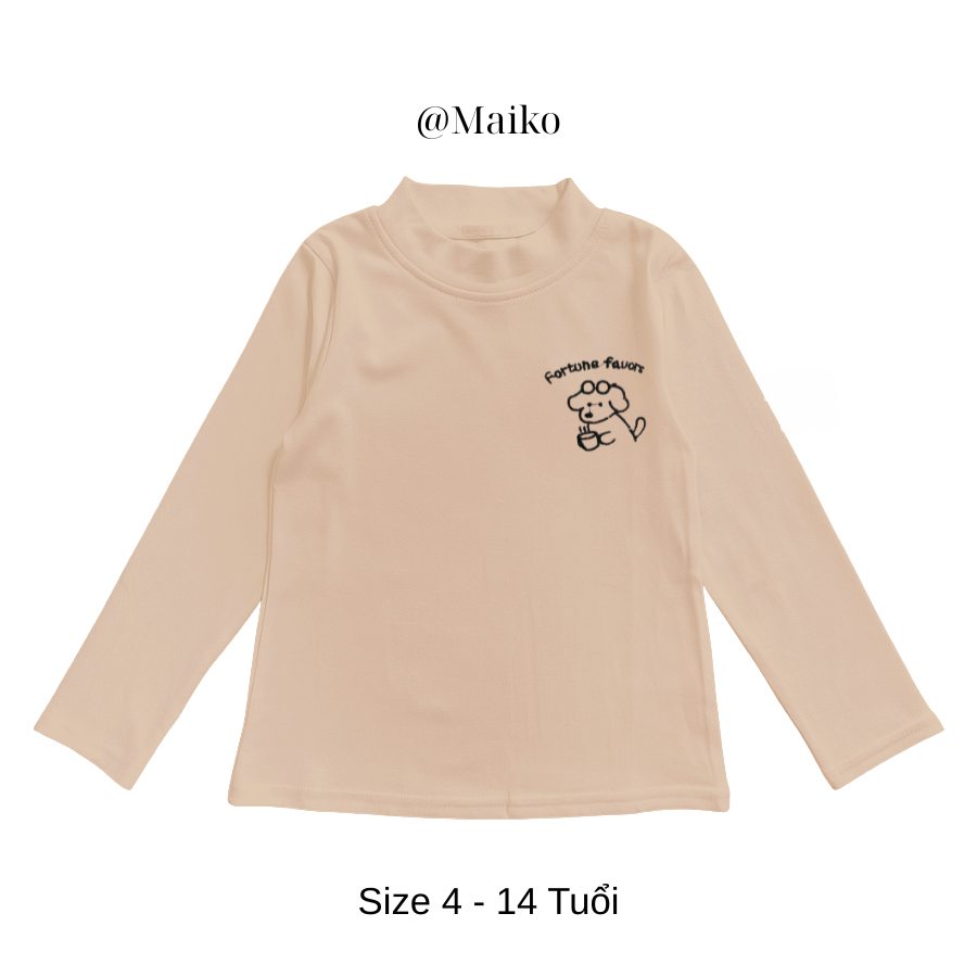 Áo dài tay cổ 3p zip A3P2025 bé trai 4-14Y