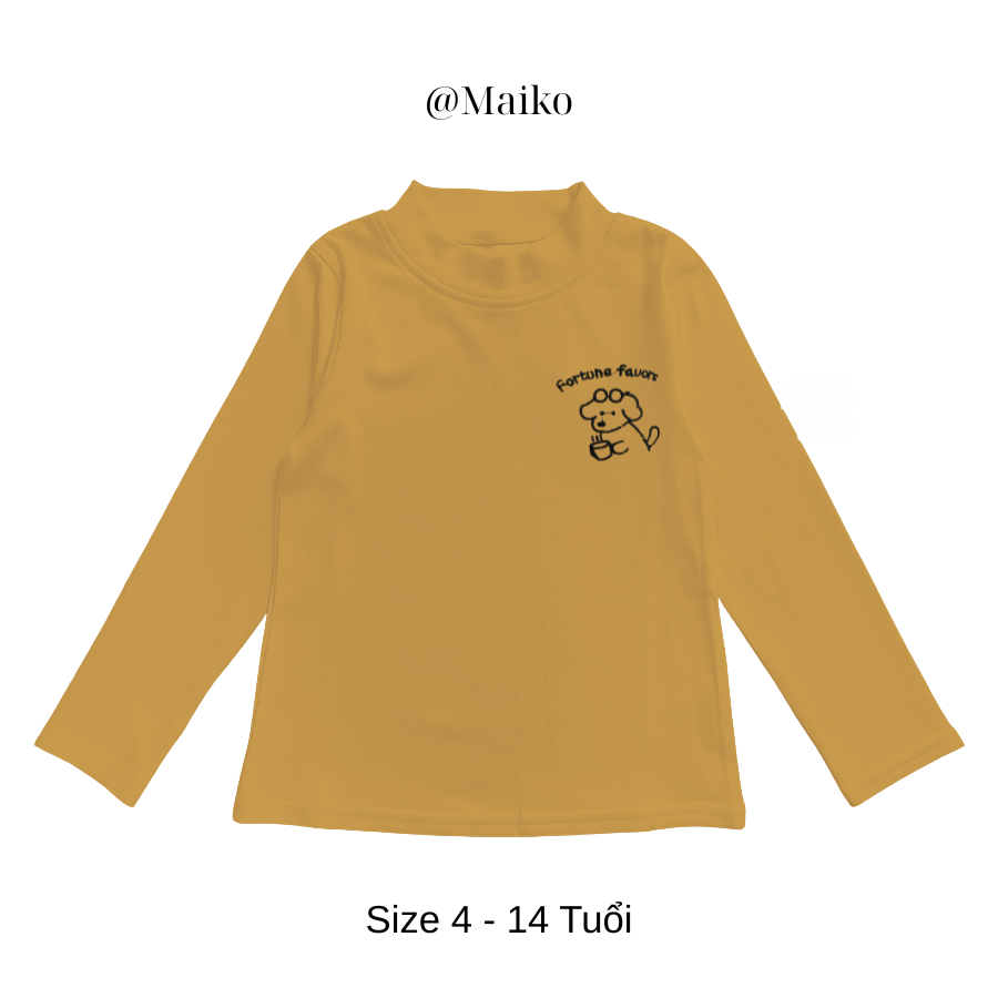 Áo dài tay cổ 3p zip A3P2025 bé trai 4-14Y