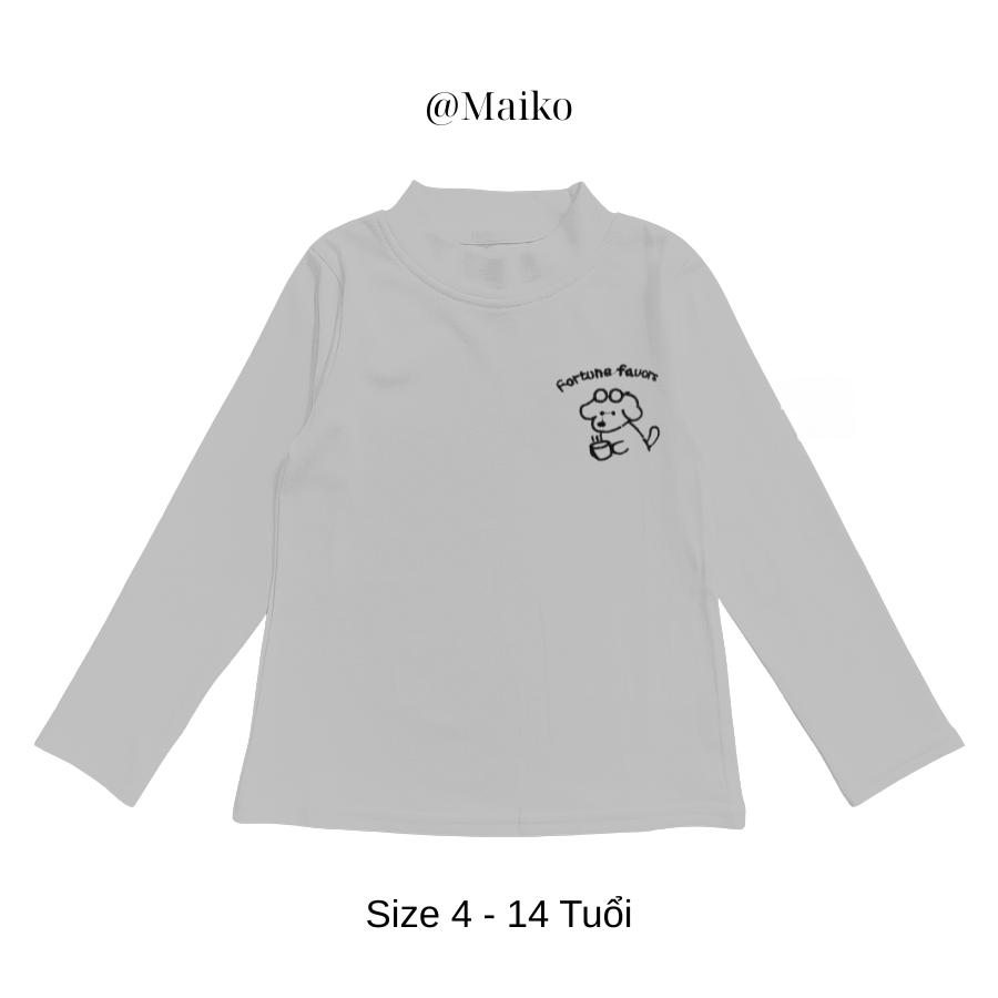 Áo dài tay cổ 3p zip A3P2025 bé trai 4-14Y