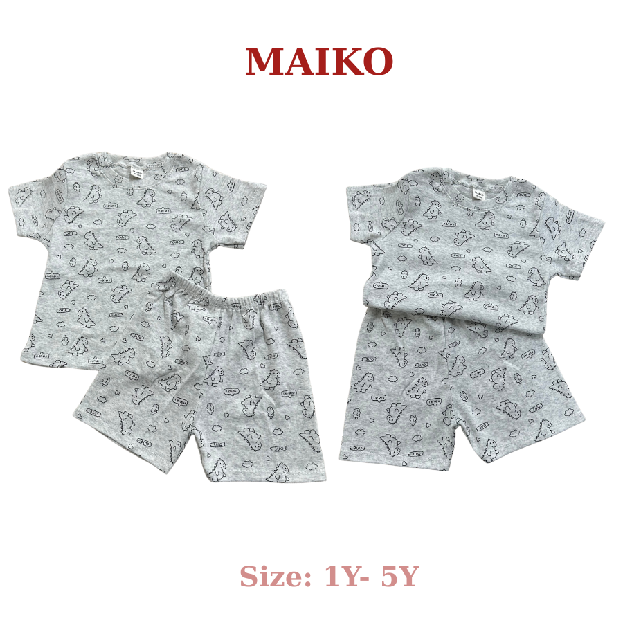 Bộ cotton cộc tay in tràn BÉ TRAI 80-120