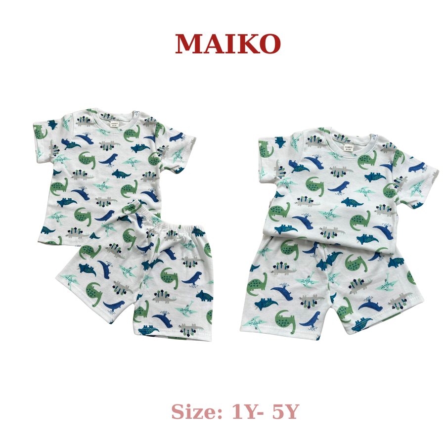 Bộ cotton cộc tay in tràn BÉ TRAI 80-120