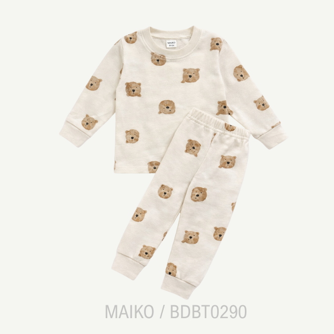BỘ COTTON DÀI TAY IN TRÀN BÉ TRAI 1-5Y