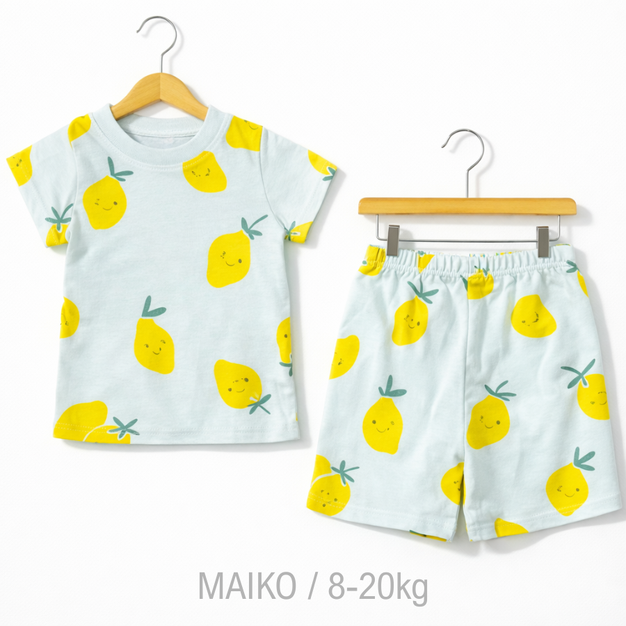 BỘ COTTON CỘC TAY IN TRÀN BÉ GÁI 1-5Y