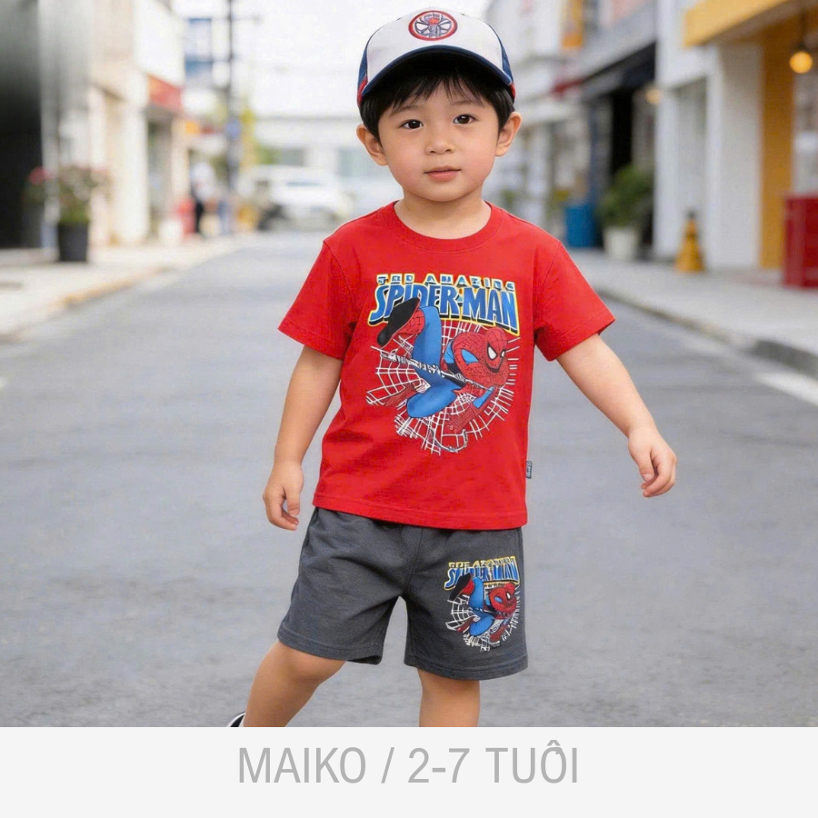 BỘ CỘC TAY COTTON IN HỌA TIẾT BÉ TRAI 2-7 TUỔI