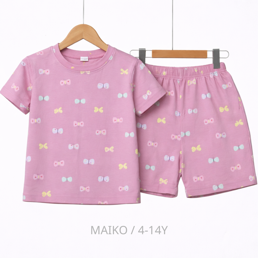 BỘ CỘC TAY COTTON 4 CHIỀU IN TRÀN BÉ GÁI 4-14 TUỔI 