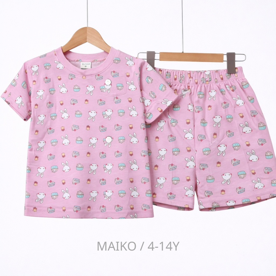 BỘ CỘC TAY COTTON 4 CHIỀU IN TRÀN BÉ GÁI 4-14 TUỔI 