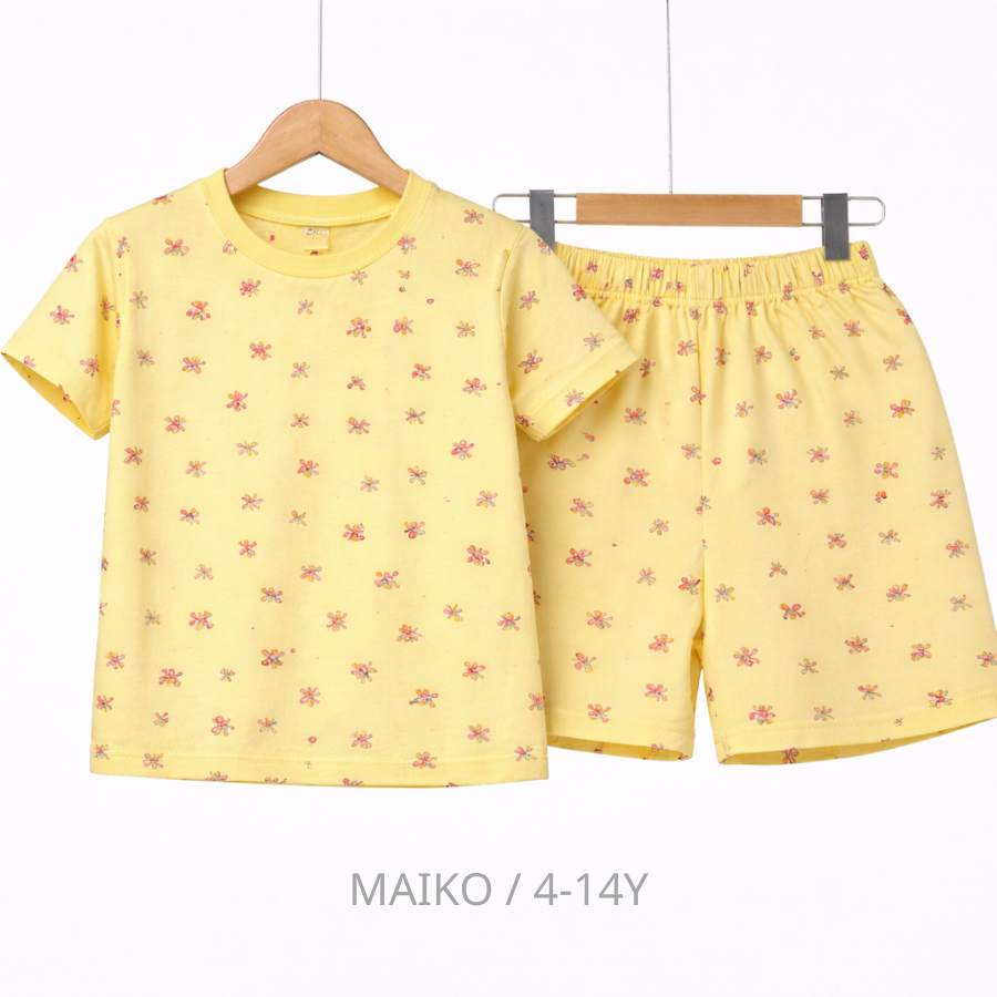 BỘ CỘC TAY COTTON 4 CHIỀU IN TRÀN BÉ GÁI 4-14 TUỔI 