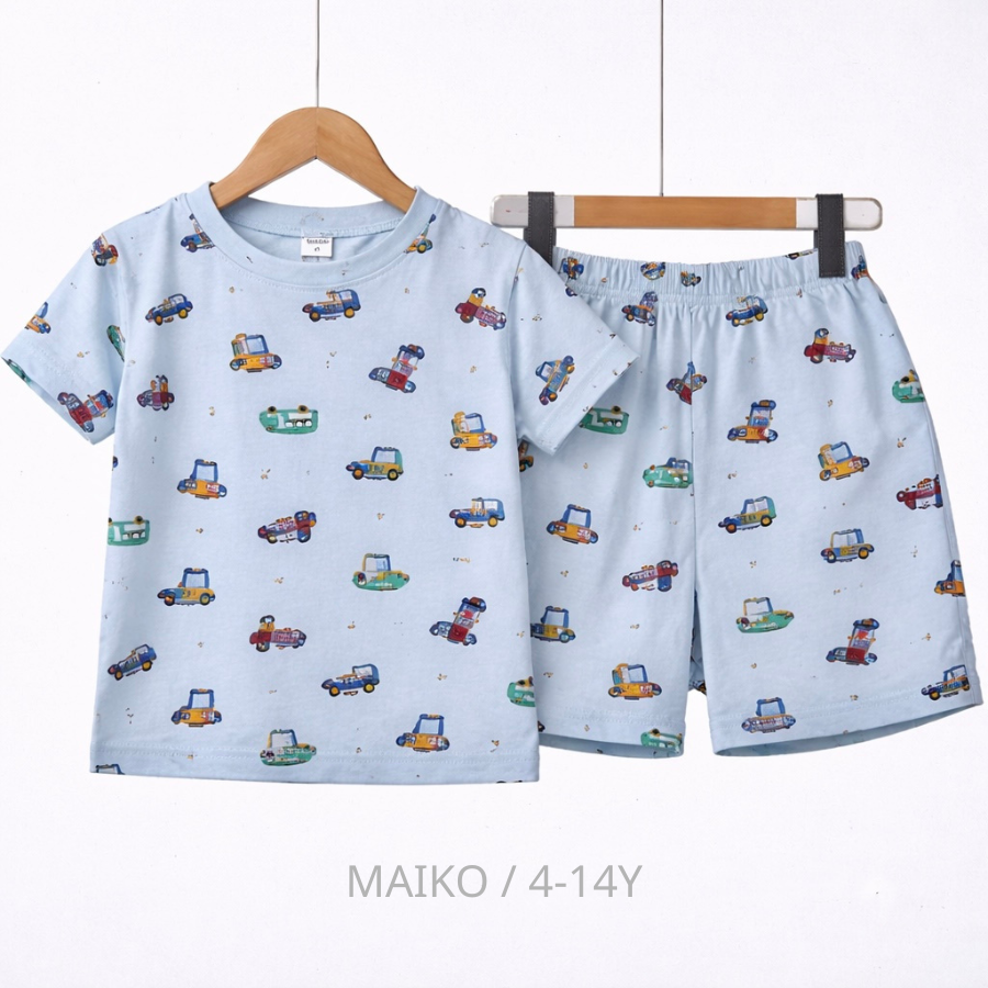 BỘ CỘC TAY COTTON 4 CHIỀU IN TRÀN BÉ TRAI 4-14 TUỔI