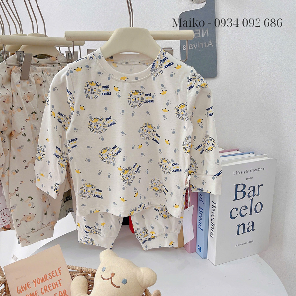 Bộ cotton 4 chiều in hình Bé trai 1 - 5 Tuổi