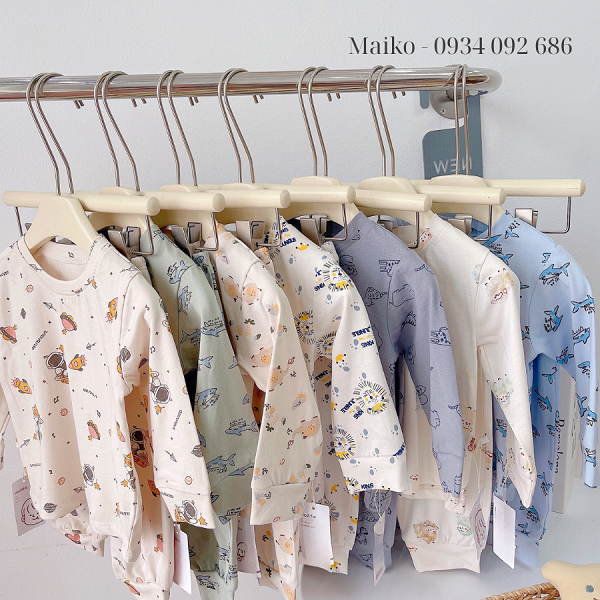 Bộ cotton 4 chiều in hình Bé trai 1 - 5 Tuổi