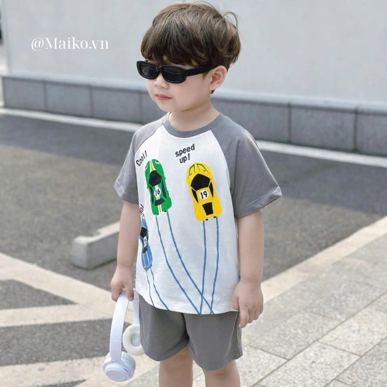 Set bộ raglan in ô tô Size 80 - 140