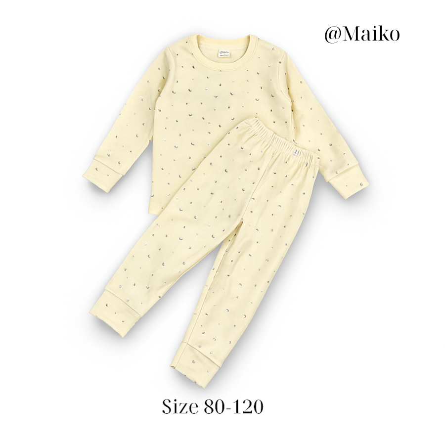 Bộ Borip cotton dài tay Thu - Đông Bé gái từ 1 - 5 Tuổi