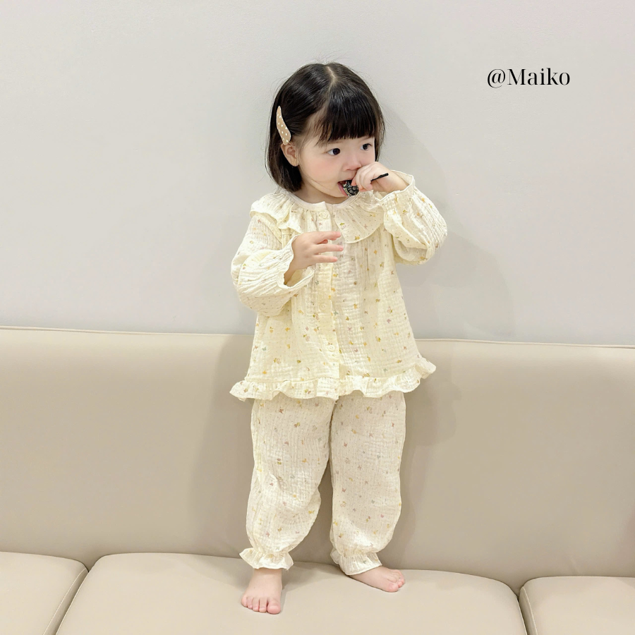 Bộ xô dài tay Hàn quốc cho Bé gái 1 - 5 tuổi