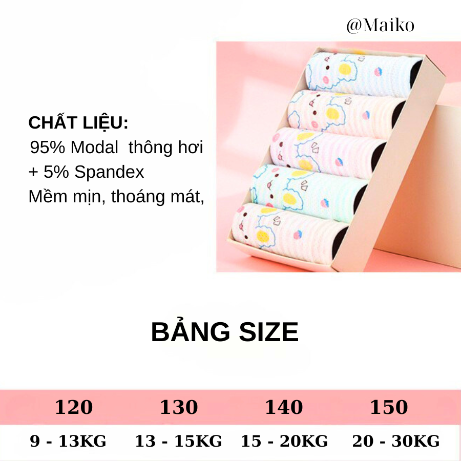 SET 2 quần chip đùi bé gái Modal thông hơi mềm mại thoáng mát CDG023