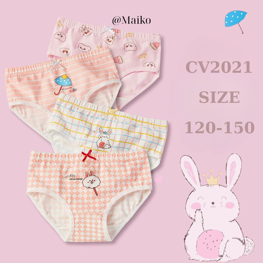 ƯU ĐÃI - COMBO 4 QUẦN CHIP VÁT COTTON BÉ GÁI CV2021