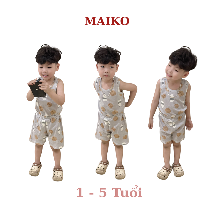 Bộ cotton 3 lỗ họa tiết Bé Trai BLBT2025