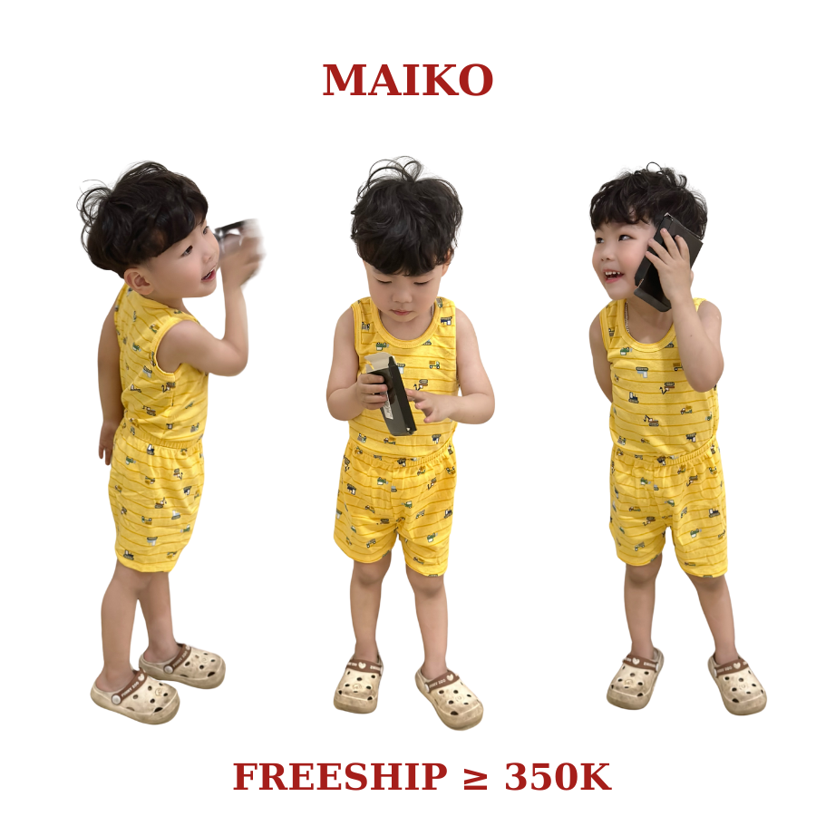 Bộ cotton 3 lỗ họa tiết Bé Trai BLBT2025