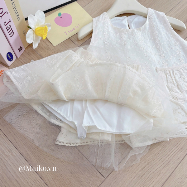 SET CHÂN VÁY ÁO SÁT NÁCH REN BÉ GÁI 1-5 TUỔI