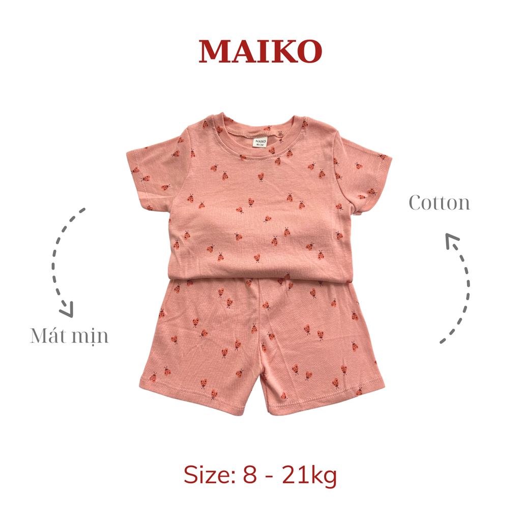 [COMBO 3 BỘ] cotton cộc tay Bé Gái từ 1 - 5 tuổi