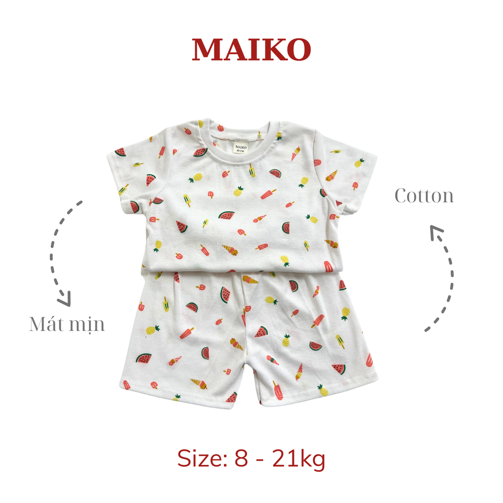 [COMBO 3 BỘ] cotton cộc tay Bé Gái từ 1 - 5 tuổi