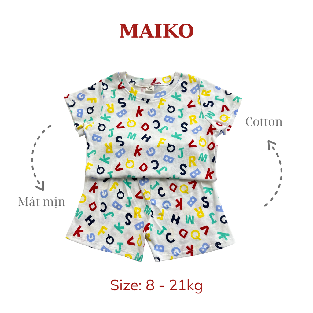 [COMBO 3 BỘ] cotton cộc tay Bé Gái từ 1 - 5 tuổi