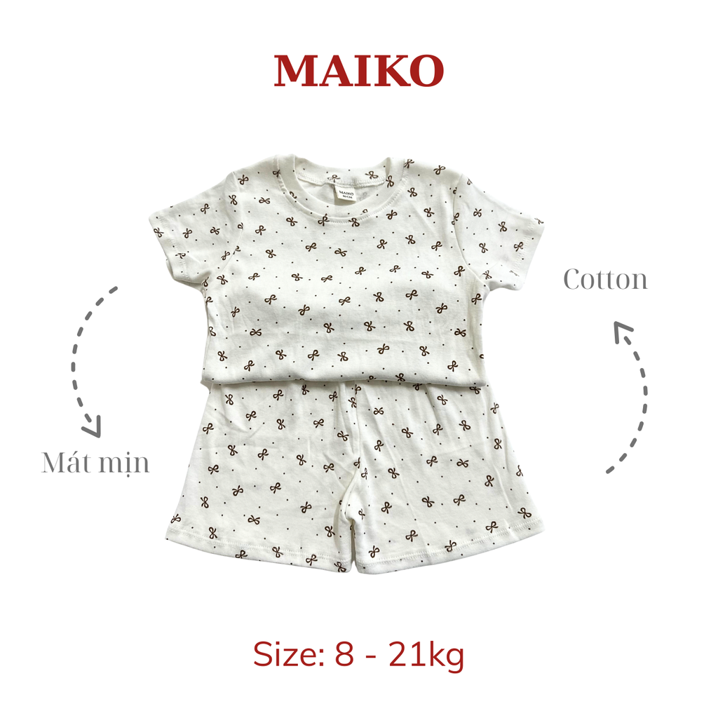 [COMBO 3 BỘ] cotton cộc tay Bé Gái từ 1 - 5 tuổi