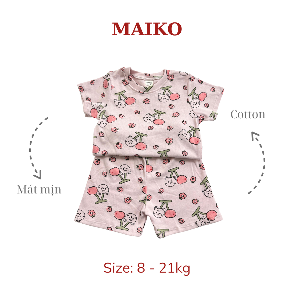 [COMBO 3 BỘ] cotton cộc tay Bé Gái từ 1 - 5 tuổi