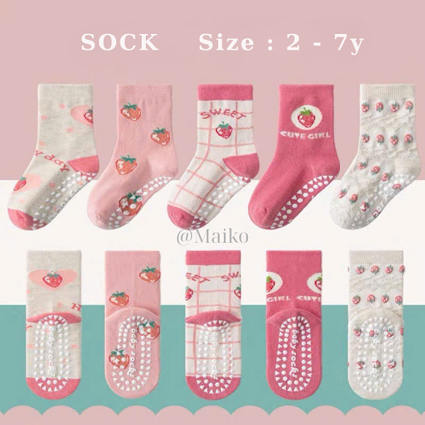 Tất chống trơn trượt Bé gái từ 2 - 7 tuổi