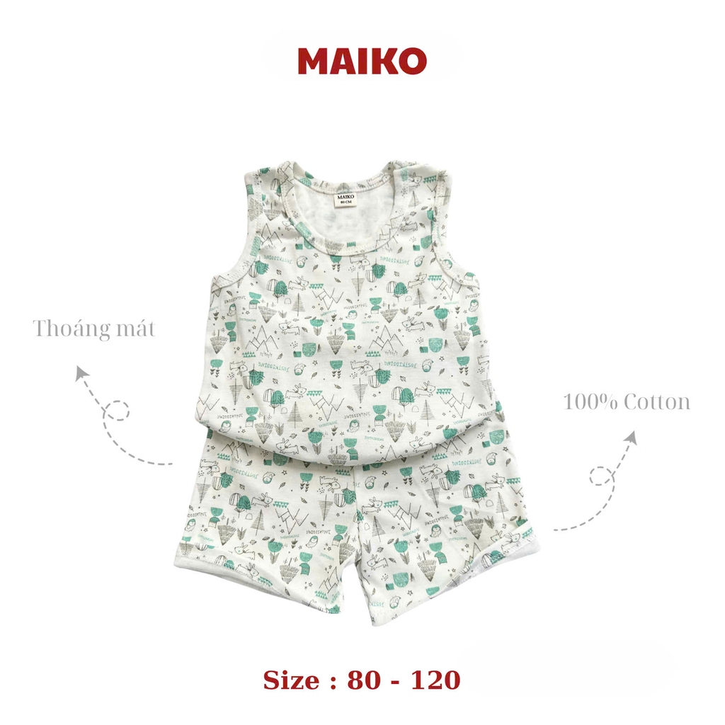 [COMBO 3 BỘ] cotton ba lỗ Bé Trai từ 1 - 5 tuổi