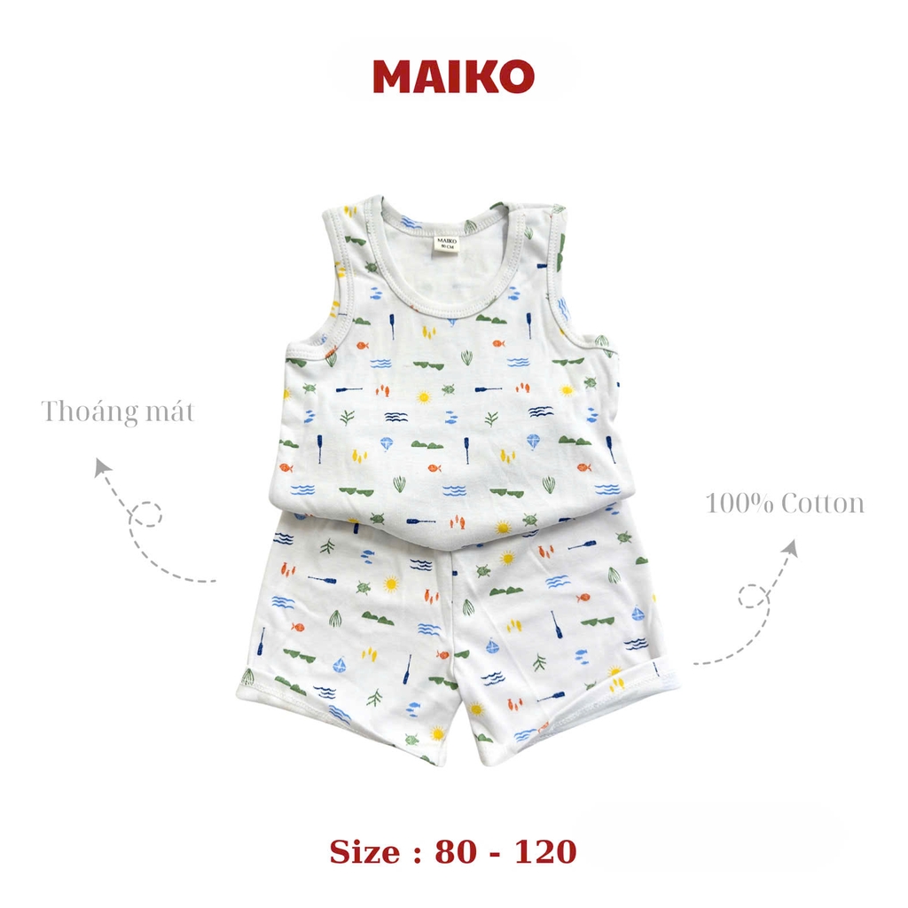 [COMBO 3 BỘ] cotton ba lỗ Bé Trai từ 1 - 5 tuổi