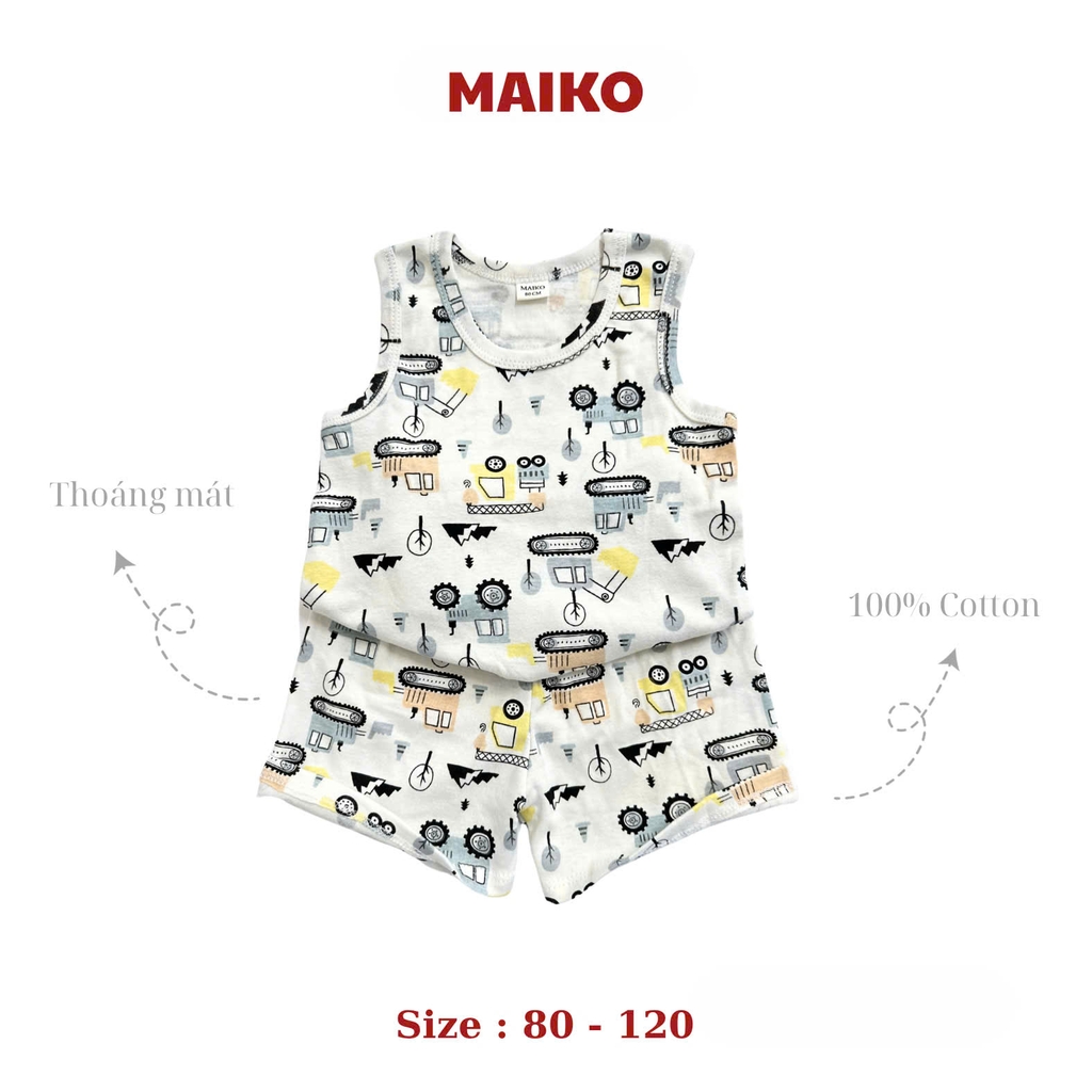 [COMBO 3 BỘ] cotton ba lỗ Bé Trai từ 1 - 5 tuổi