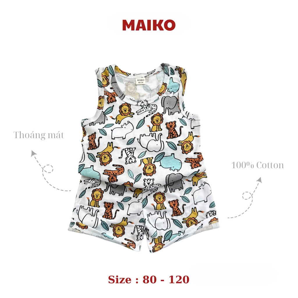 [COMBO 3 BỘ] cotton ba lỗ Bé Trai từ 1 - 5 tuổi