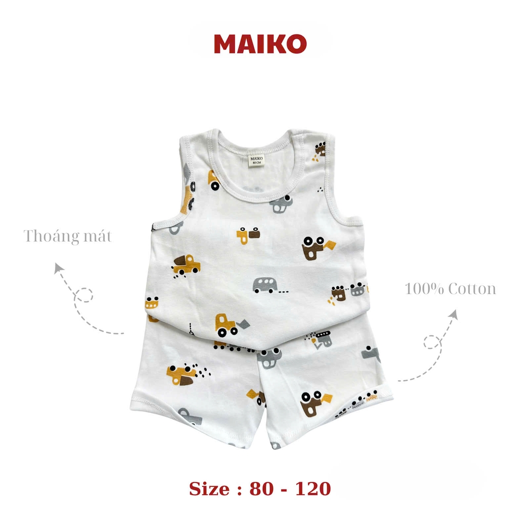 [COMBO 3 BỘ] cotton ba lỗ Bé Trai từ 1 - 5 tuổi