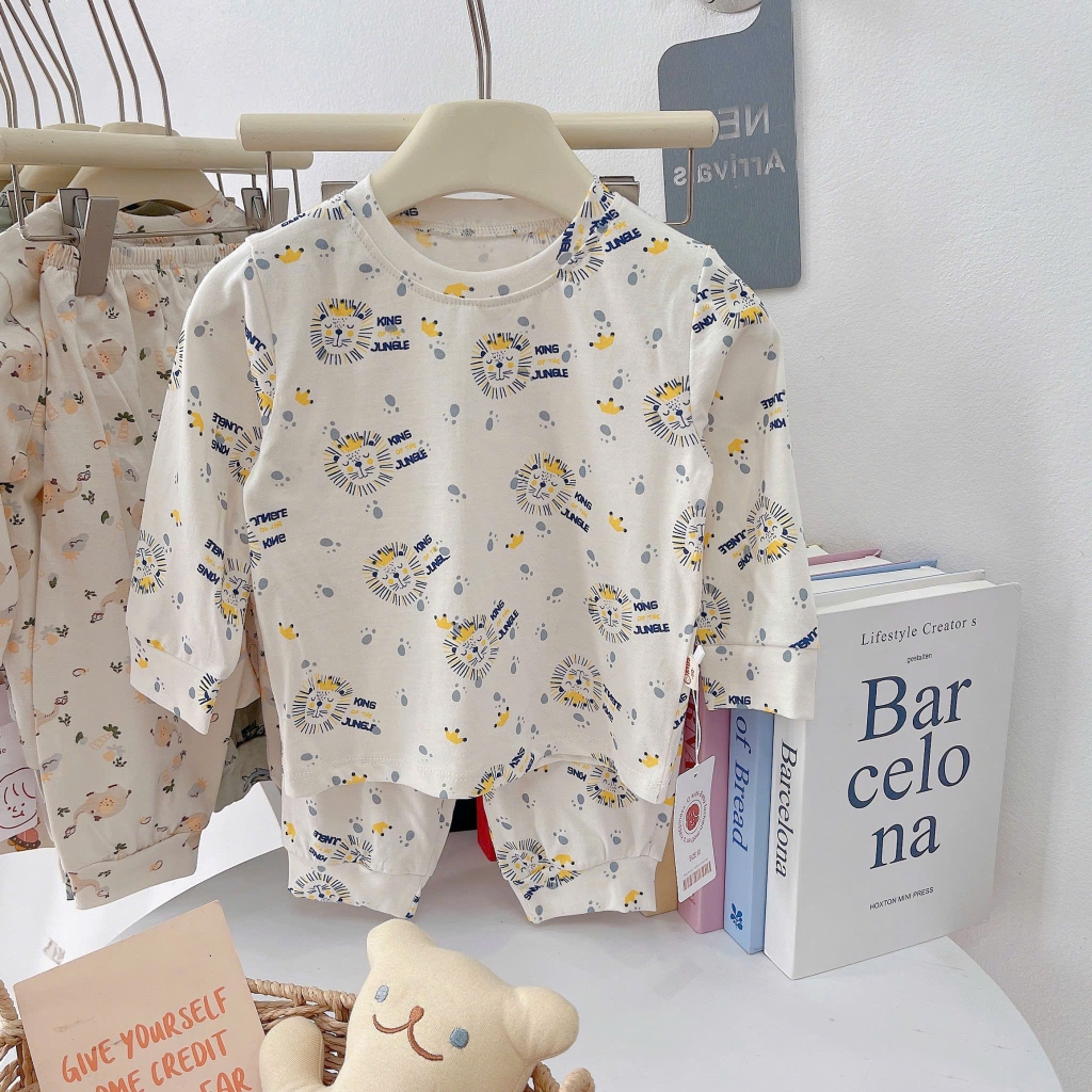 Bộ cotton 4 chiều in hình Bé trai 1 - 5 Tuổi