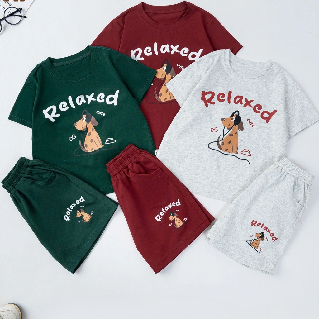 BỘ CỘC TAY COTTON BÉ TRAI IN RELAXED 3-7 TUỔI
