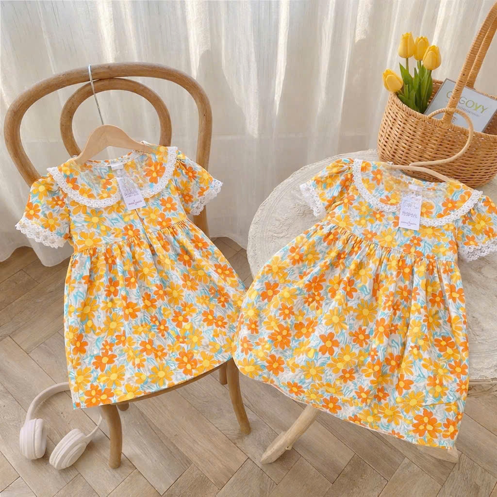 VÁY LANH HOA BÉ GÁI MÙA HÈ TỪ 3-9 TUỔI