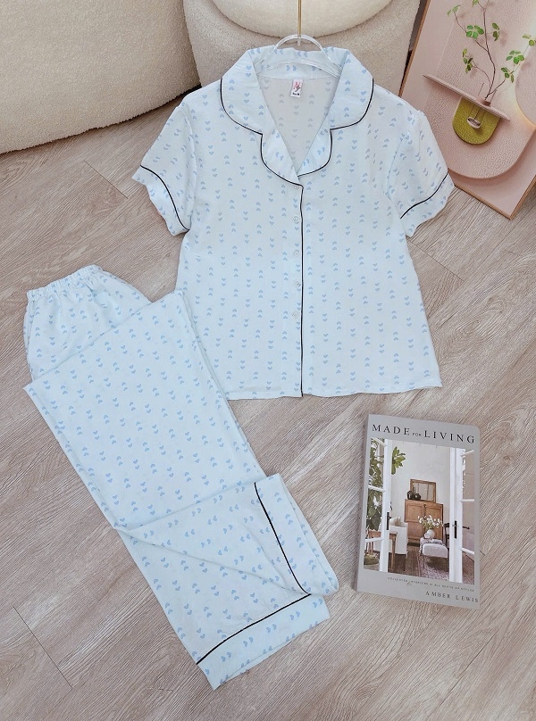 BỘ PIJAMA QUẦN DÀI ÁO CỘC COTTON HÀN