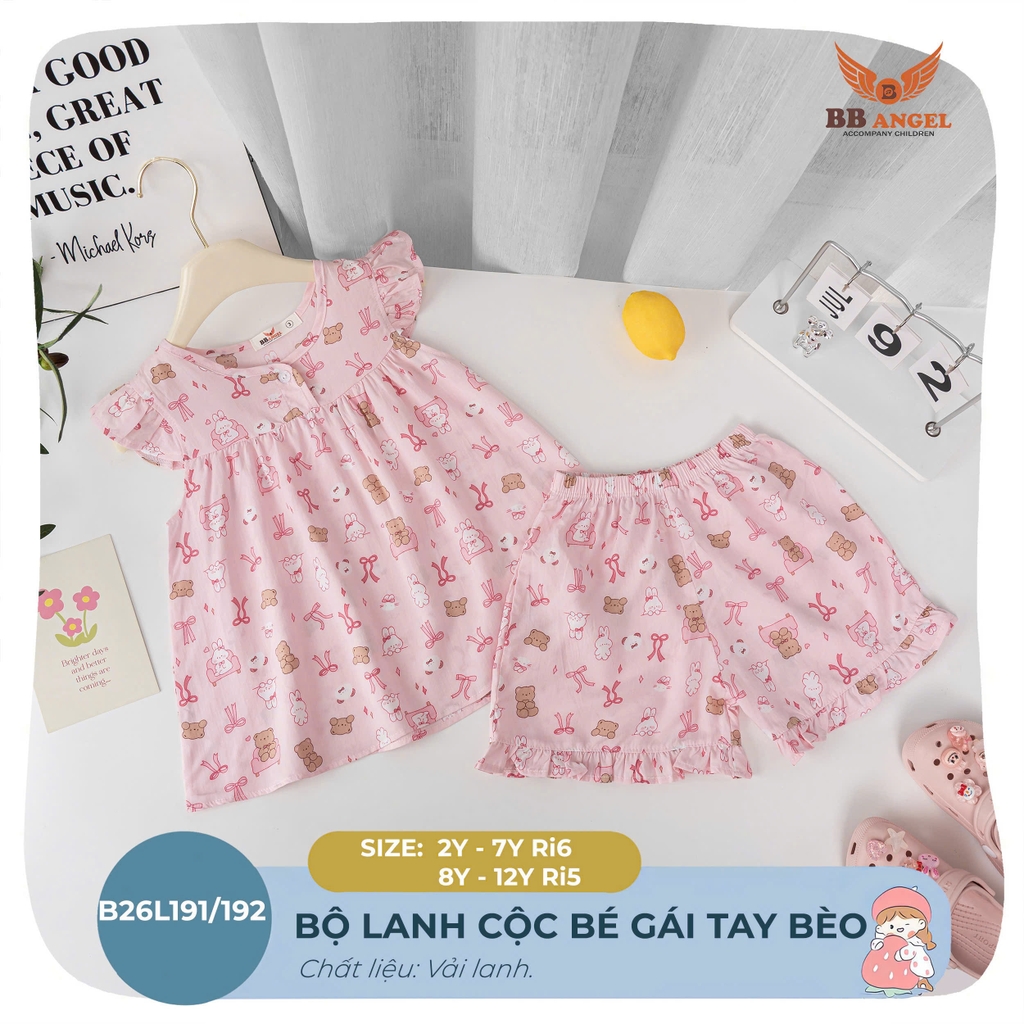 BỘ CỘC TAY LANH BÉ GÁI 2-7 TUỔI