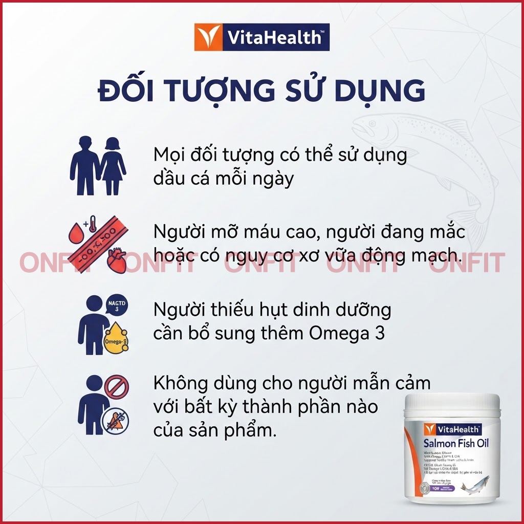 Viên Dầu Cá Hồi VitaHealth Salmon Fish Oil (100 Viên)
