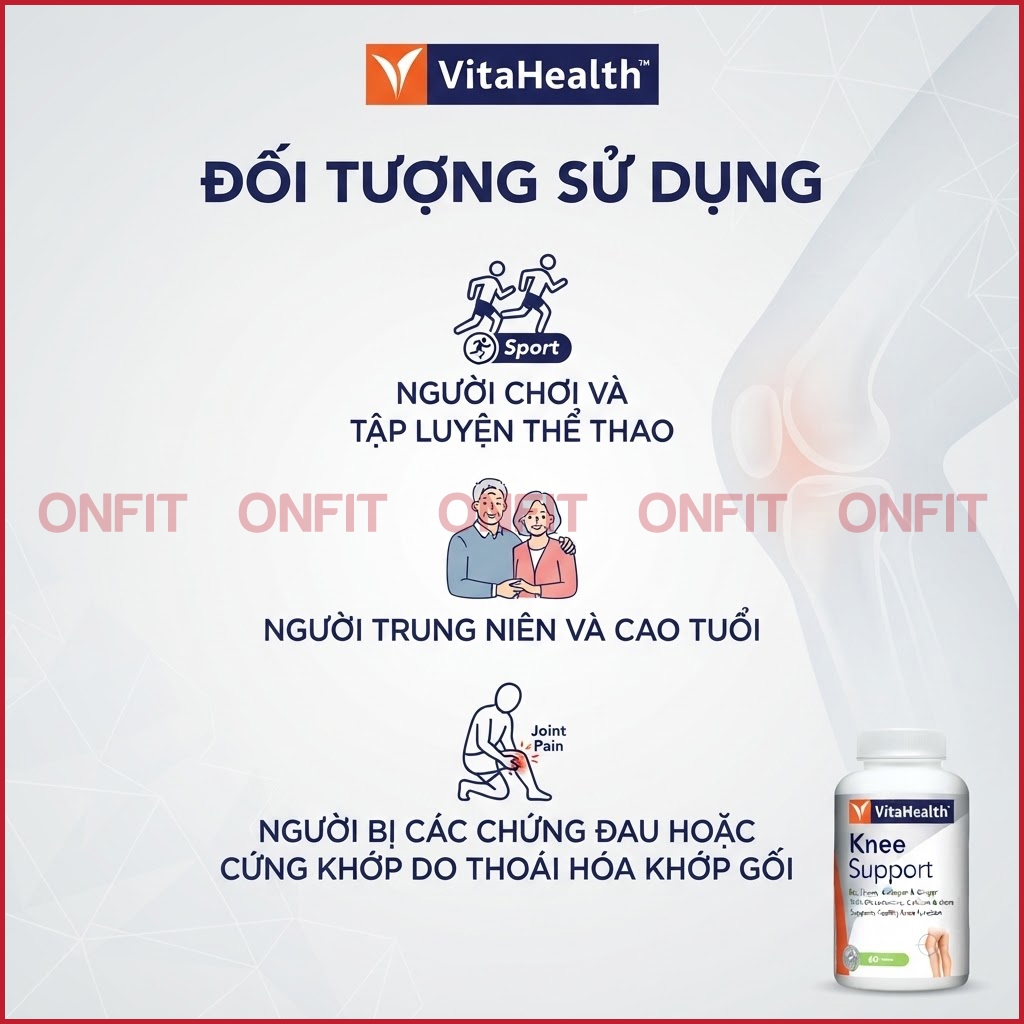 Viên Hỗ Trợ Xương Sụn Khớp VitaHealth Knee Support (60 Viên)