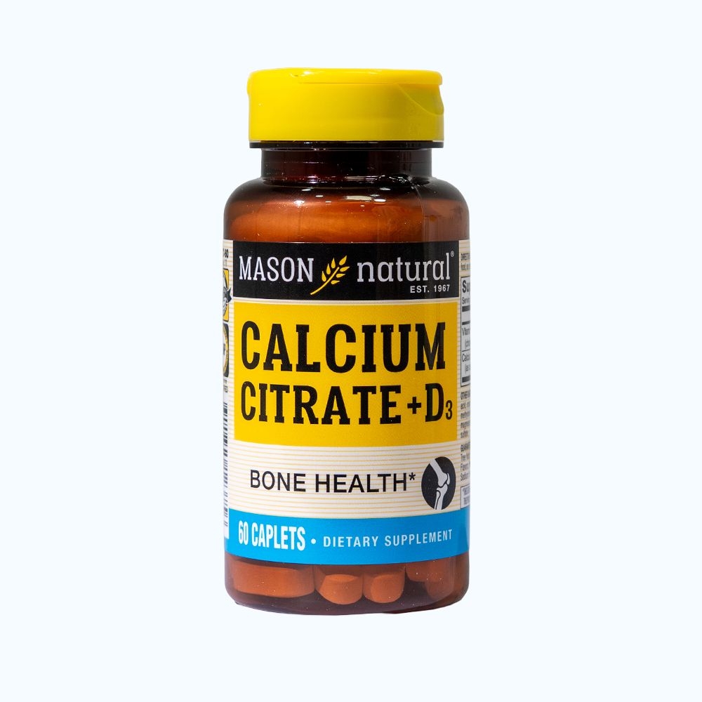 Viên uống MASON NATURAL CALCIUM CITRATE + D3 Hỗ Trợ Xương Chắc Khỏe Hộp 60 viên