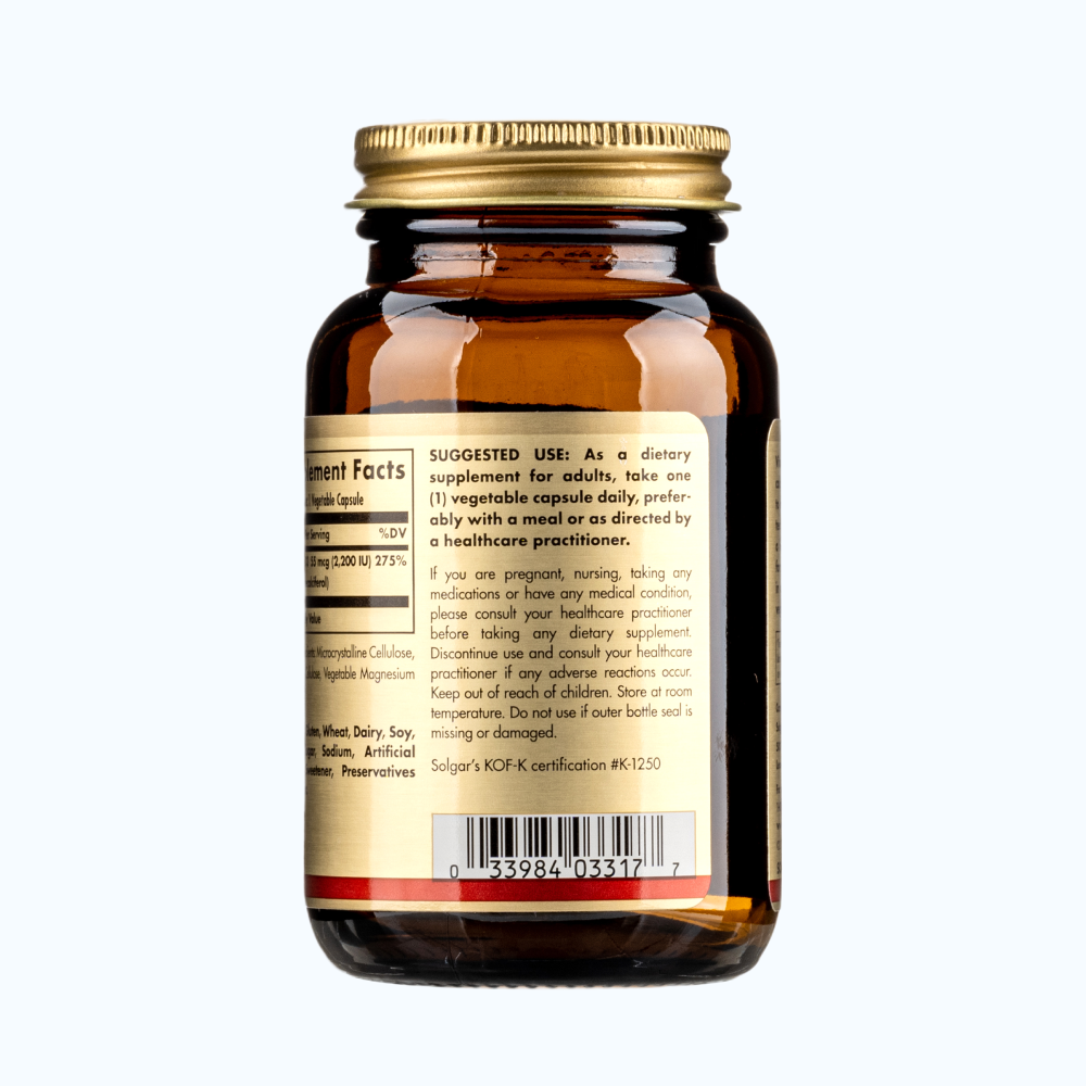 Solgar Vitamin D3 2200IU Hỗ Trợ Xương (Chai 100 Viên)